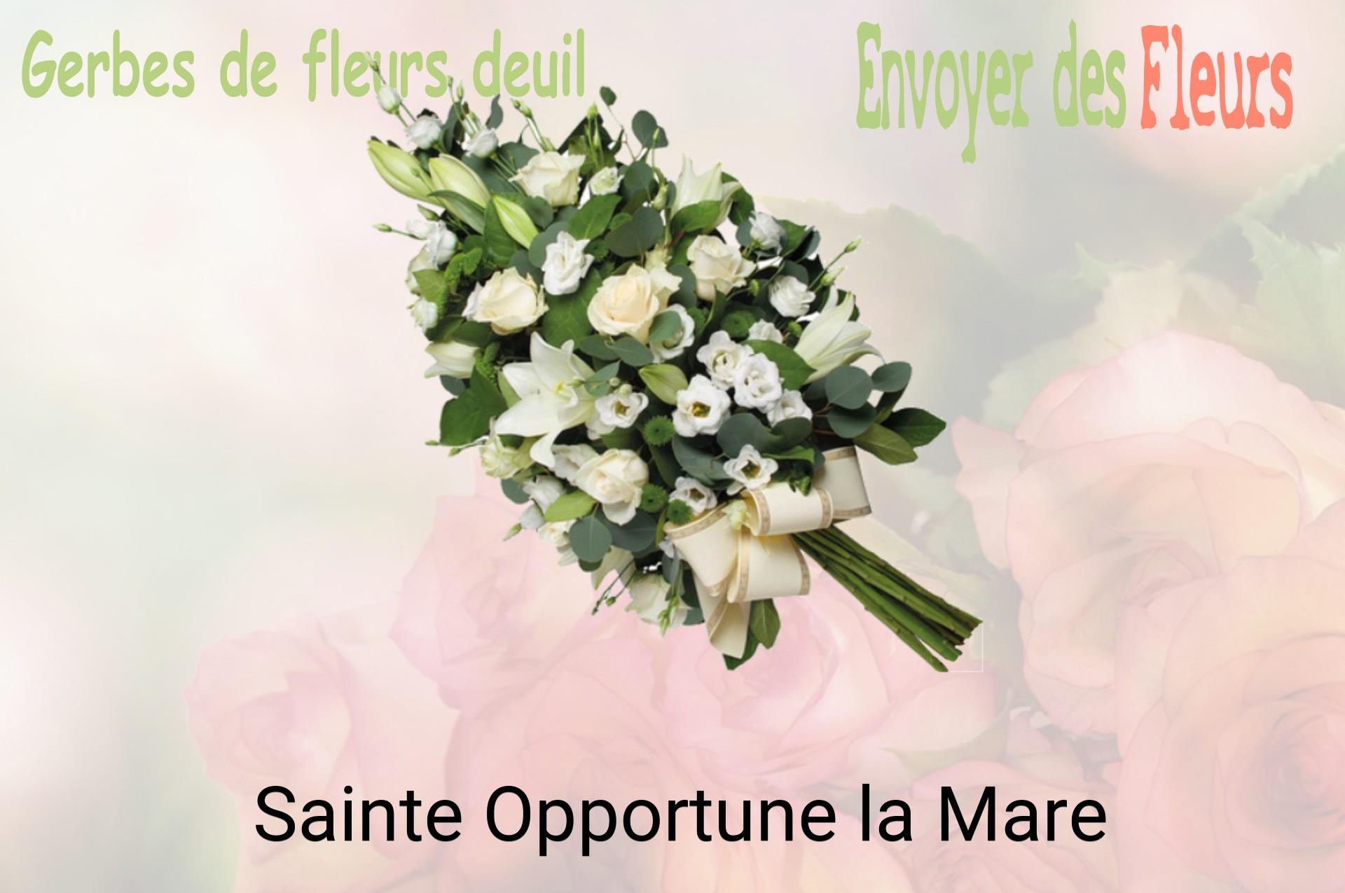 Gerbe de fleurs de deuil livrée à Sainte-Opportune-la-Mare